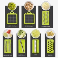 Keuken Roestvrijstalen Keukenmachine Snijmachine Chopper Handheld Fruit Groentesnijder Met Opslagcontainer