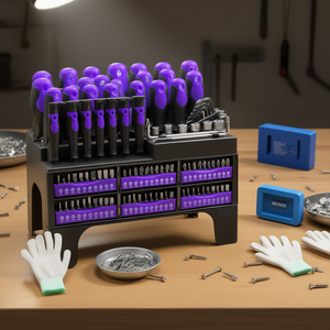 Juego de Destornilladores Magnéticos de Precisión, 118 Piezas, Planos, Phillips, Hexagonales, Pozidriv, Torx, con Soporte de Plástico y Magnetizador/Desmagnetizador - Product Image 2