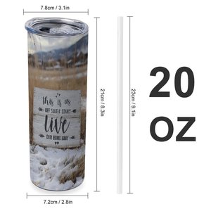 Stainless Steel Tumbler 20oz Vacuum <b>Insulated</b> Custom Logo Car <b>Cup</b> Holder Compatible - Product Image 1