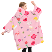 Couverture géante à capuche imprimée personnalisée en usine, taille unique, pour regarder la télévision, cadeaux de la Saint-Valentin