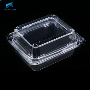 Nhà Máy Bán Buôn Pet Nhựa Tươi Bao Bì Thực Phẩm <span class=keywords><strong>Container</strong></span> Cho Rau Trái Cây Bánh Cookie Biscuit Với Bản Lề Kín Nắp - Product Image 4