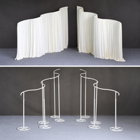 Arche de mariage en métal de luxe en forme de vague, support de toile de fond réglable en hauteur, cadre de scène pour drapage, événementiel, banquet, fond de fenêtre