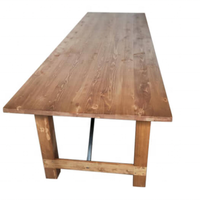 Table de ferme pliable en bois massif de style vintage pour la décoration de mariage et d'événements