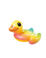 INTEX 57556 Jouet de sport d'intérieur personnalisable, île gonflable en PVC en forme de canard jaune à chevaucher pour parc aquatique, idéal pour les occasions en mer et les parcs