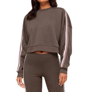 Conjunto de Pantalones Largos de Algodón Tejido Personalizables con Sudadera de Manga Larga y Cintura Alta que Deja Ver el Ombligo, Casual, Impermeable y de Secado Rápido - Product Image 5