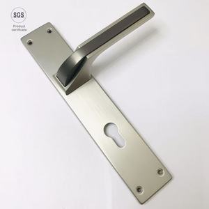 Luxuriöser moderner Aluminium-Türgriff mit langer Platte, gebürstetes Nickel, Schloss-Set, Innensicherheitsbeschläge für Holztüren - Product Image 3