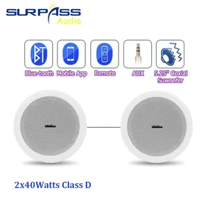 Système de sonorisation BTC42, haut-parleur de plafond 40W, compatible avec entrée AUX, son stéréo HiFi, lecteur de musique, audio domestique - Product Image 5