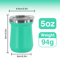 Premium Argentine Logo personnalisé Yerba Mate tasse Double paroi en acier inoxydable Bombilla traditionnelle 5oz organique gourde thé tasse