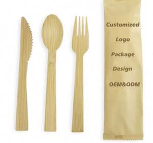 100% Cuchara de madera natural Desechable Grado alimenticio Premium Bambú Tenedores Cucharas Cuchillos - Product Image 1