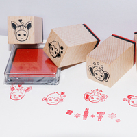 Joli tampon en caoutchouc en bois pour l'impression artisanale DIY pour enfants, accessoires de modélisme