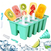 Moule à glaces en silicone à 4, 6 ou 10 cavités, sans BPA, réutilisable, avec bâtonnets, pour la fabrication de glaces maison au yaourt, aux fruits et aux jus congelés