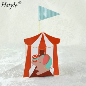 50 pcs/pack Vie Créative 50 pièces Animal de <span class=keywords><strong>Cirque</strong></span> Boîtes À Bonbons Boîte Cadeau avec Drapeau pour la Fête De Mariage Voyage Événements Thématiques SD419 - Product Image 5