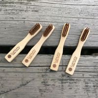 Brosse à dents en bois de bambou à manche court, nouveau style, logo personnalisé, produit 2023