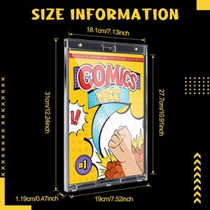 กล่องโชว์หนังสือการ์ตูนพลาสติกแบบแม่เหล็กกดติด สำหรับใส่หนังสือการ์ตูนขนาดมาตรฐานสีเงิน - Product Image 6