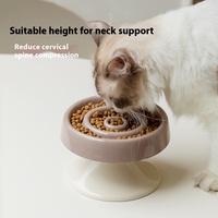 Bol à nourriture lente en céramique pour animaux de compagnie Assiette à dîner anti-étouffement pour chat et chien avec protection de la colonne cervicale Bols d'alimentation
