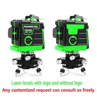 Niveau laser 16 lignes, outil de nivellement laser à lignes horizontales et verticales avec télécommande, 2 batteries rechargeables et rotation magnétique