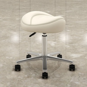 2025 Luxury Design Oem <b>Adjustable</b> Salon Cutting Pu Leather Saddle <b>Stool</b> Rolling Swiveling Barber Chair - Product Image 6
