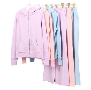 <span class=keywords><strong>Conjunto</strong></span> Deportivo de Alta Calidad para Mujer, Estilo Lululemon, Ajustado, con Cremallera Dorada, Sudadera con Capucha, Traje de Buceo - Product Image 1