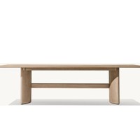 Ensemble de salle à manger d'extérieur en teck, style nordique moderne et minimaliste, avec des caractéristiques imperméables et anti-UV, pour jardin et cour.
