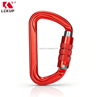 Mousqueton en aluminium 30KN avec logo personnalisé, mousqueton de randonnée et de camping en plein air, mousqueton à verrouillage automatique, mousqueton en forme de D, clip de mousqueton
