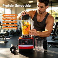 2 Cup Blender Robot Multifungsi 4500W Torsi Tinggi Penghancur Es Smoothie Juicer Mesin Pemroses Makanan