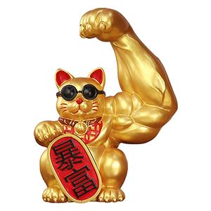 Gatto fortunato con braccio gigante statuetta Feng Shui ornamenti per la decorazione regalo scultura riccamente progettata - Product Image 2