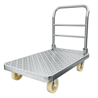 Carretilla de Plataforma Plegable de Acero Resistente de 900 kg, 100x65 cm, Carro de Cuatro Ruedas con Neumáticos Silenciosos TPR, Herramienta de Transporte para Almacén y Compras