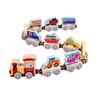 Train en bois avec animaux marins pour enfants, cadeau d'anniversaire, cadeau de Noël, jeu pour enfants d'âge préscolaire