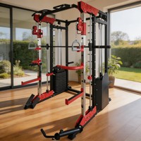 Machine Smith robuste en acier inoxydable pour salle de sport à domicile, système de poulie à roulement lisse, crochets de sécurité