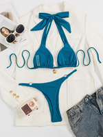 Maillots de bain sexy TW Hot Bathing, vêtements de plage pour femmes, maillots de bain sexy pour femmes, ensemble de bikini brillant à lanières