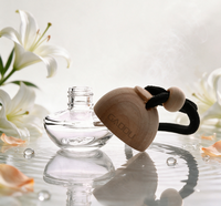 Diffuseur de parfum pour voiture en verre sérigraphié de forme unique, 5 ml, avec bouchon métallique pour l'application de parfum