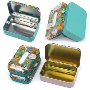 Bán Sỉ Hộp Thiếc Có Bản Lề Nhỏ Bằng Kim Loại Màu Đen Bạc Rỗng Hộp Đựng Đồ Hộp Thiếc Hình Chữ Nhật Có Bản Lề - Product Image 3