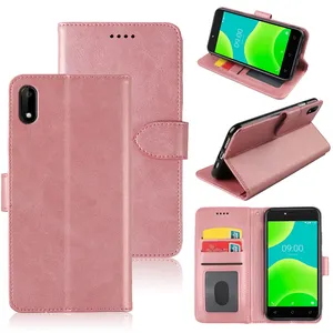 Flip carteira pu com suporte para celular, mais nova capinha de luxo com porta-cartões para huawei y82