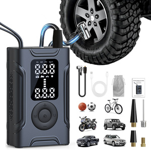 Compresseur d'air portable 7,4 V avec affichage numérique ABS, gonfleur de pneus avec moniteur de pression et lumière d'urgence pour voitures, vélos et ballons - Product Image 1