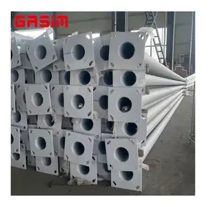 6m 7m 8m 9m Galvanized Double Single Arm Poles For Light Outdoor Tapered Conical Steel Pole