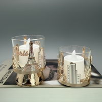 Support de bougie en métal élégant pour souvenirs touristiques de Paris, artisanat métallique miniature, porte-bougie chauffe-plat pour le tourisme