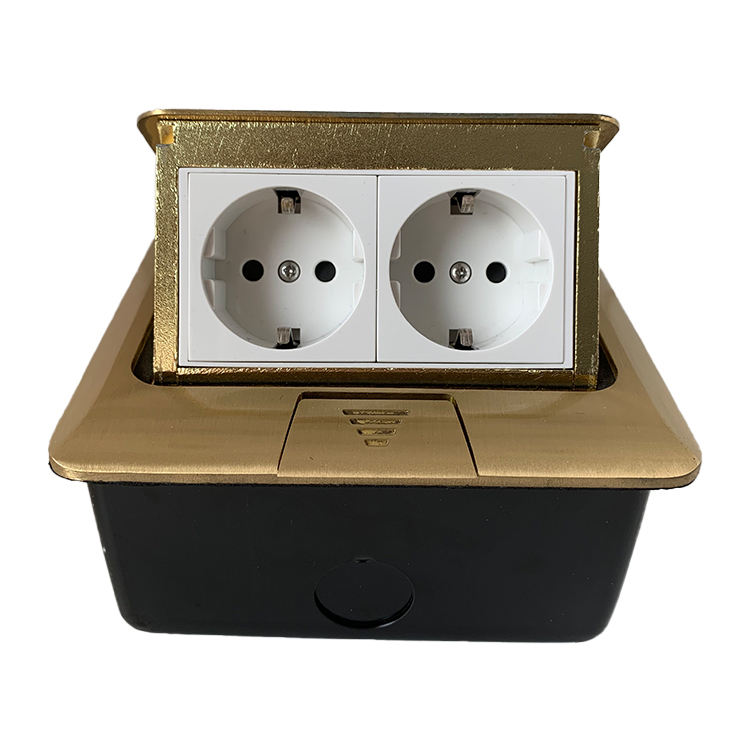 Wholesale Eu Standard Stainless Steel Electrical Power Supply 16A Pop up Floor Socket Box Waterproof Underground Floor Socket