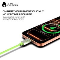 Câble de charge rapide Type-C tendance pour iPhone 17/16/15/14/13, compatible ordinateur et imprimante, trois couleurs, durable