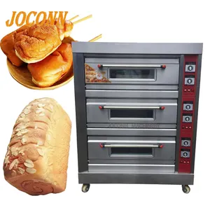3 deck dumpling empanada baking oven / gas heating Croissant bread baking machine /electric pizza toast bakery oven on hot sale