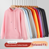 Nouveau style 2025 – Sweat à capuche Huacotton épais 320g/420g uni pour homme, tendance, décontracté, à manches longues, doublé polaire, coupe ample