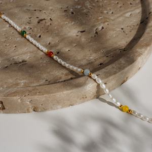 2025 डेज़an नई गर्मी में 18k सोने की प्लेटेड तरनिश मुक्त स्टेनलेस स्टील विंटेज फूल प्राकृतिक मोती मिश्रित डिजाइन - Product Image 4