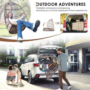 Sedia a dondolo da giardino a forma di uovo, sedia sospesa economica. - Product Image 6