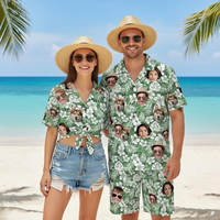 Chemise Hawaïenne Personnalisée avec Photo d'Animal de Compagnie, Portrait de Chien ou Chat, Chemise Aloha Imprimée Intégralement, Chemise de Plage d'Été OEMODM