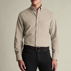 Camisa Formal de <span class=keywords><strong>Manga</strong></span> <span class=keywords><strong>Larga</strong></span> para Hombre, 100% Algodón de Alta Calidad, Color Sólido, con Patrón de Rayas, para Primavera, Otoño e Invierno - Product Image 1