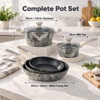 Ensemble de casseroles et poêles antiadhésives pour cuisson au gaz et à induction, en aluminium forgé, personnalisable OEM/ODM pour importateurs