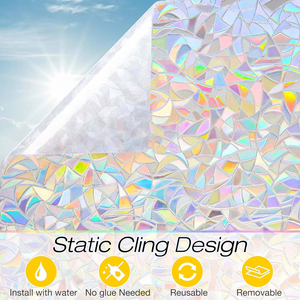 <span class=keywords><strong>Film</strong></span> de fenêtre statique en PVC, givré, <span class=keywords><strong>pour</strong></span> la confidentialité, protection UV, amovible, sans colle, décoratif <span class=keywords><strong>pour</strong></span> le bureau, la maison, la salle de bain, le verre - Product Image 2