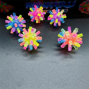 HAPU TPR 4cm Luminous <b>LED</b> Rubber Elastic Bounce Flicker Tip Rainbow Bouncy <b>Ball</b> Unisex for Ages 5+ - Product Image 2