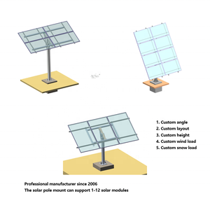 Système de montage au sol pour panneaux solaires sur poteau, réglable, 12 modules, acier galvanisé |   Art Sign - Product Image 3