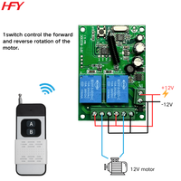 Interrupteur à distance 2 canaux DC12V 433,92 MHz, télécommande longue portée pour moteur de porte de garage, serrure et éclairage