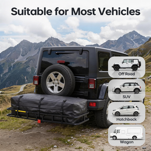 Canasta Portaequipajes Plegable para <span class=keywords><strong>Remolque</strong></span> de Vehículos, Autos, SUV, Camionetas, para Enganche de 2 Pulgadas, 60"x 24"x 6" - Product Image 6